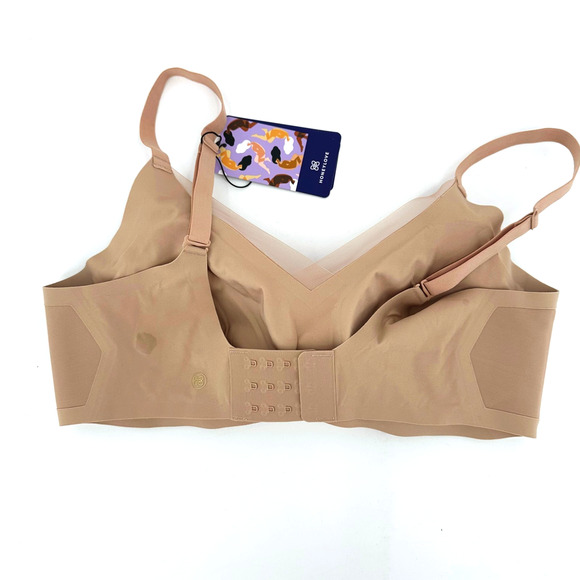 Honeylove Womens Crossover Wireless Bra Size XL Tan Padded Comfort Adjustable - Picture 2 of 4
